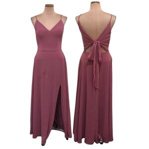 Kennedy Blue Sophie Maxi Dress Size 4 Pink Rosewood Open Cutout Back Gown